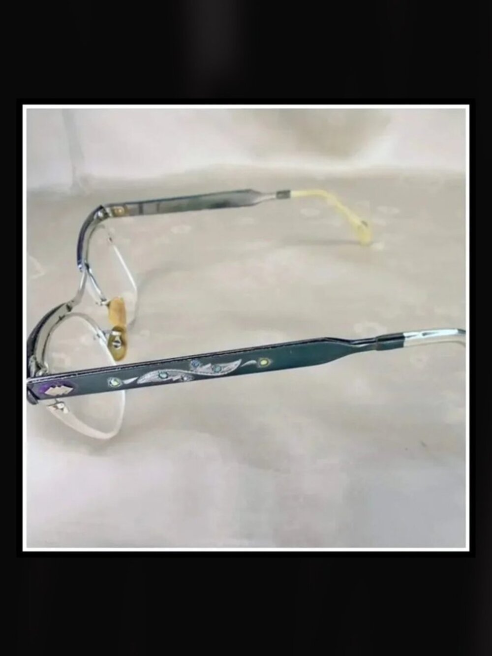 Vintage Cat Eye Glasses With Rhinestones 40s Retro Eyeglasses - Picture 3 of 10
